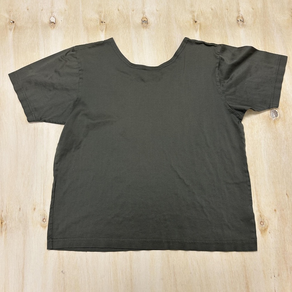 Timberland Shirt Womens Medium Green Solid Weathergear Crewneck Cotton Tee Top